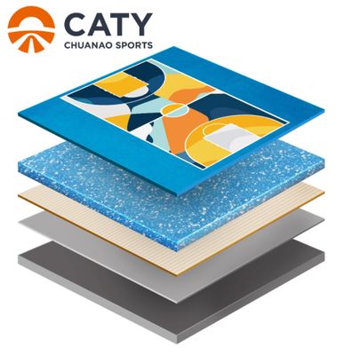 耐久性のある半プレハブ多目的スポーツコート、学校や地域社会向けのシームレスな滑り止め表面