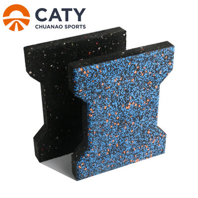 歩道や屋外使用向けの滑り止めと頑丈なドッグボーンラバータイル